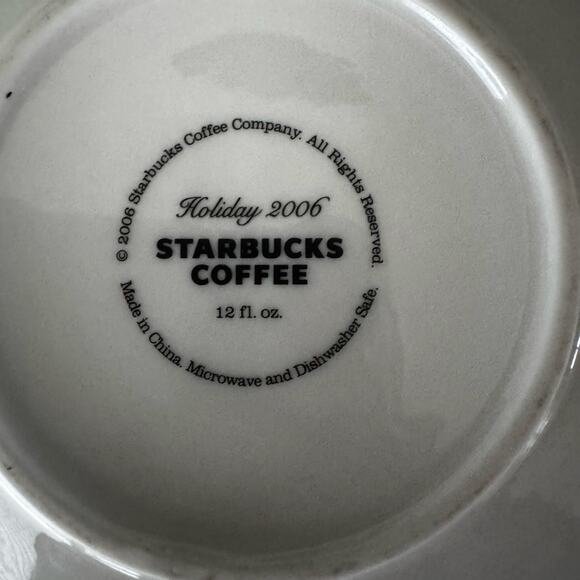 Starbucks Holiday 2006 Elf Stocking  2 Piece Cup Saucer 12oz Mug Christmas - Picture 4 of 9